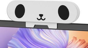 Computer Speakers for Desktop Monitor,Single USB Speakers for Desktop PC,Laptop Speaker with Loud Sound,Volume Control Easily Clamps to Monitors(USB-C to USB Adapter Included) (White)