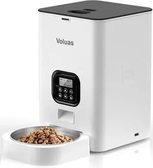 Automatic Cat Feeders - Timed Pet Feeder for Cats and Dogs with Dry Food Dispenser, Desiccant Bag, Programmable Portion Control, 4 Daily Meals, 10s Voice Recorder