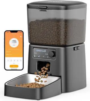 Automatic Cat Feeder, 2.4G WiFi Cat Food Dispenser with App, 12 Cups/3.5L Auto Cat Feeder for Dry Food, Timed Cat Feeder with Portion Control for Small Pets Indoor