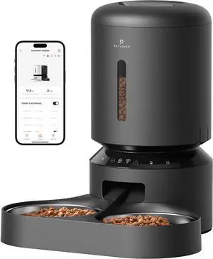 Automatic Cat Feeder, WiFi Connected, Adjustable Meal Splitter, Fresh Food Storage, Multiple Pet Use, Stainless Steel