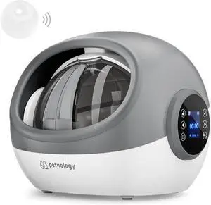 Automatic Cat Feeder,  Cat Food Dispenser with Collar Sensor, Timed Auto Pet Feeder for Multi-Cat Households, 4 Feeding Modes, Suitable for Both Wet and Dry Food Gray