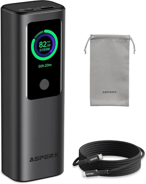 Laptop Power Bank, 165W 20000mAh, Aluminum Unibody, TFT Display Gray Laptop Power Bank, 165W 20000mAh, Aluminum Unibody, TFT Display Gray