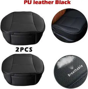 2pcs Luxury PU Leather 3D Full Surround Car Seat Protector Seat Cover For Sedan Black