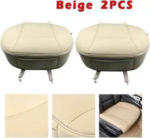 2pcs Full Surround Front Car Seat Cover Leather Pad Mat Chair Cushion Protector