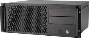 Sliger CX4150e | 4U 15" Deep Short Depth Rackmount Chassis | ATX PSU | SI-CEB, ATX, FlexATX, and MicroATX motherboards | 2x front 5.25" bay with filler blank| 2x SSD Mounts | Made In USA