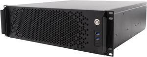 Sliger CX3702 | 3U 18" Deep Rackmount Case | 10 tray-less 3.5 HDD hot-swap/direct-wired SATA connectors | SFX PSU | Micro ATX Motherboard | Magnetic Front Panel