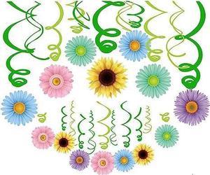 Summer Spring Sun Flowers Hanging Swirl Decorations  Themed Birthday Party 30pc