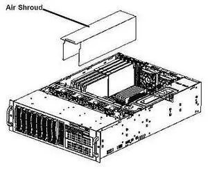 MCP-310-83503-0B GPU air shroud - Compatible with SYS-6037R-72RFT+