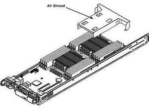 MCP-310-21703-0B Air Shroud TwinPro, For Chassis SC217HQ+ And SC827HQ+ X10 Mylay