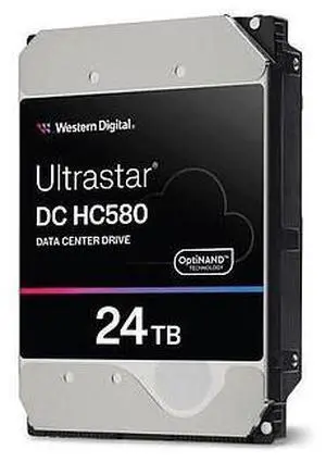 WUH722424AL5204 Hard Drive 24TB SAS 12Gb/S 7200 RPM 3.5-Inch 512e Sanitize Overwrite 512MB SE - Ultrastar DC HC580 Series