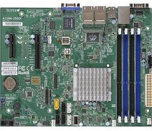 A1SRM-2558F Motherboard MATX Atom C2558, System-On-Chip, Up To 64GB DDR3, SATA, Quad Gigabit LAN, VGA