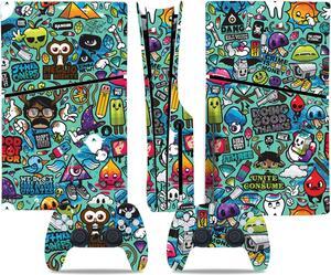 Full Body Vinyl Skin Stickers Decal Cover for PS5 Slim Disc Edition Console and Controllers - Graffiti