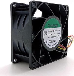 80mm High Speed Cooling Fan 12V VF80381B1-1Q02U-S9T 8038 8cm PWM Powerful Airflow Temperature Control Server Chassis Fan