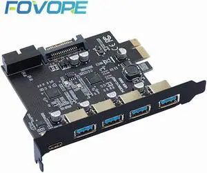 Add On Card USB 3.0 PCI-E Type C Expansion Card PCI Express PCI-E to USB 3.0 Controller 5Port + 1Port USB 3.1 PCI-E Card Adapter
