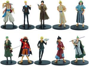 18cm One Piece Anime Figure Pirate Warriors Monkey D Luffy Roronoa Zoro Sanji Usopp Action Figures Collectible Model Toys(8-10cm No box)