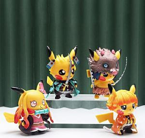 Pokemon Pikachu Cosplay Demon Slayer Kamado Tanjirou Nezuko Anime Action Figure Kimetsu No Yaiba Model Doll Toys For Kid GiftsTanjirou OPP BAG