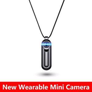 HD1080P Mini Camera Wearable Necklace Pendant Compact Body Camcorder Portable Sport DV DVR Audio Video Recorder Surveillance Cam(32G) Color: Black.