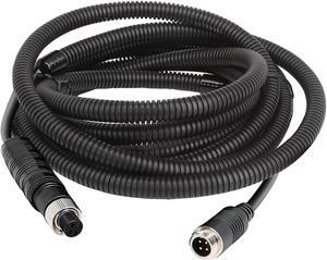 INSEETECH 10FT/3M Backup Camera Extension Cable with Corrugation Tube Cover, 4 Pin Camera Cable, 4 Pin Aviation Cable for Rear View Camera CCTV System RV Truck Trailer Bus Car Waterproof