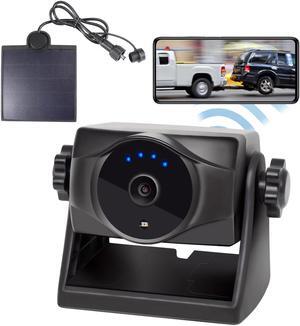 INSEETECH 720P Solar WiFi Magnetic Wireless Backup Camera, 90 Days Standby Rechargeable Battery, Waterproof Rear/Front View Camera for Boat Trailer Horse Pickup Truck RV Car for iPhone iPad Android
