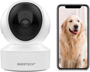 INSEETECH 4MP Indoor Wireless Security Camera, 2.4/5Ghz Pet WiFi Camera with PTZ Auto Tracking, 5g Baby Cam for Dog Cat Home/House Security, Motion Detection, Phone APP Control, 24/7, 2-Way Talk