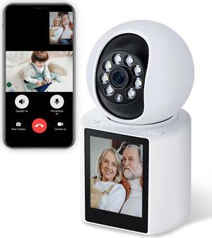 INSEETECH 2K Two-Way Video Calling Indoor Camera with 2.8-Inch IPS Screen, Baby/Elder/Dog/Pet Camera with Phone App, Smart Voice & One-Button Call, Human/Sound/Crying Detection, Color /IR Night Vision