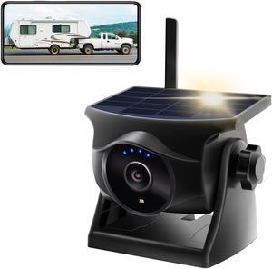 INSEETECH 1080P Solar Wireless Backup Camera, Magnetic WiFi Hitching Camera, Night Vision,365 Days Standby, Rechargeable Battery, Rear/Front View for Horse Trailer Pickup RV Car for Phone Pad Android