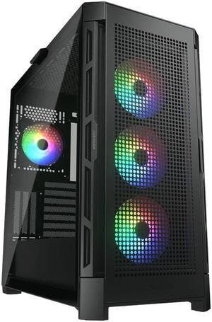 COUGAR DuoFace Pro RGB Black ATX Mid Tower Gaming Case, 390mm GPU supported, built-in Front 120mm ARGB Fan x3 & Rear 120mm ARGB Fan x1, with Mesh & Tempered Glass Front Panels