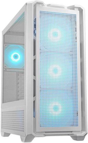 COUGAR MX600 RGB White Mid Tower Gaming Case, 400mm GPU supported, built-in Front 140mm ARGB Fan x3 & Rear 120mm ARGB Fan x1, E-ATX supported along with 8 Expansion Slots