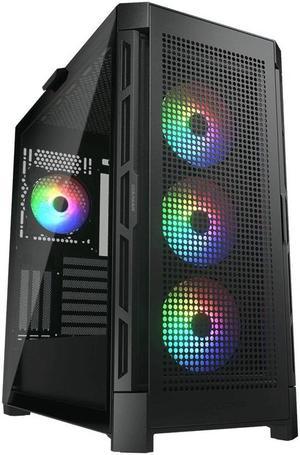 COUGAR Airface Pro RGB Black Mid Tower Gaming Case, 390mm GPU supported, built-in Front 120mm ARGB Fan x3 & Rear 120mm ARGB Fan x1, Mesh Front Panel & Side Tempered Glass