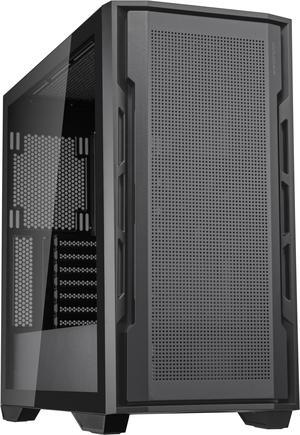 COUGAR Uniface S Black Mid Tower Gaming Case, 400mm GPU, Dual 360mm Radiators and 2x120mm Fans on Motherboard Side Supported, with Type-C Gen2