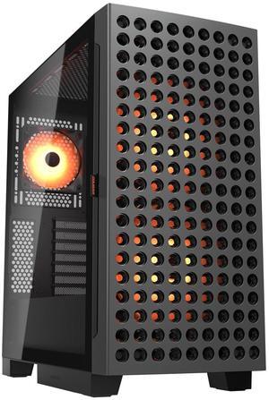 COUGAR AIRFACE ECO RGB Gaming Case, 180mm PWM Fans *2 & 120mm ARGB Fan *1 pre-Installed, Modular I/O Panel, Max. Graphics Card Length 390mm, Support Vertical GPU, (Black)