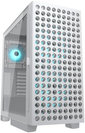 COUGAR AIRFACE ECO RGB Gaming Case, 180mm PWM Fans *2 & 120mm ARGB Fan *1 pre-Installed, Modular I/O Panel, Max. Graphics Card Length 390mm, Support Vertical GPU, (White)