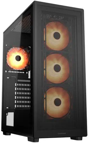 COUGAR MX220 RGB Mid-Tower ATX PC Case  Optimized AIrflow  4X 120mm ARGB  Fans Pre-Installed & 360mm Radiator Support  Max. GPU Length 340mm  PWM Fan Hun Included  USB Type-C Port