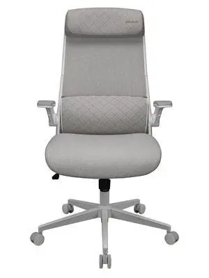 COUGAR Stryder White - Ergonomic Chair - Wider Adjustable Headrest - Flip-up Armrest - Imitation Linen Upholstery, White