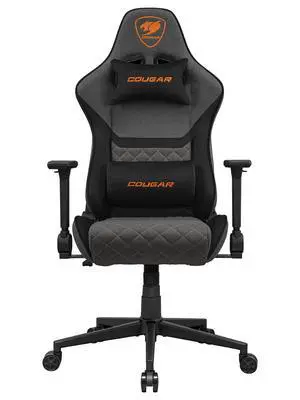 COUGAR Armor One V2 Gray F - Gaming Chair - 4D folding Armrests - High-back Structure - Lumbar & Head Pillow - Back pocket, Imitation Linen/Gray