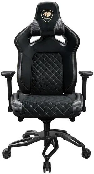 COUGAR Titan Pro V2 Gold F Gaming Chair - LiftBack Advanced Lumbar Support System, Supports up to 352.7 lb, Magnetic Memory Foam Neck Pillow, 4D Armrests, Upholstered in Plush Velvet with Leather COUGAR Titan Pro V2 Gold F Gaming Chair - LiftBack Advanced Lumbar Support System, Supports up to 352.7 lb, Magnetic Memory Foam Neck Pillow, 4D Armrests, Upholstered in Plush Velvet with Leather
