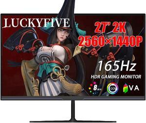 LUCKYFIVE 27'' 2K 165Hz HDR Gaming Monitor, 2560 x 1440P VA Display With Built-in Speakers, 178° Wide Viewing Angle, Support HDMI And DisplayPort, VESA Mountable