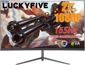 LUCKYFIVE 27 Inch 1K 165Hz 99%sRGB 1920 x1080P Curved Gaming Monitor with 178° Wide Viewing Angle, Built-in Speakers, Support HDMI and DP, VESA Mountable