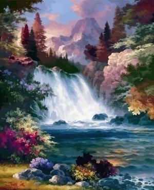 Waterfall Paint by Numbers (40x50cm no frame)