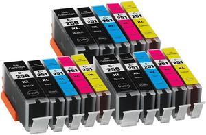 15 Pack New Compatible Ink Cartridge For Canon 250 251 PGI250XL Black CLI251XL Black Cyan Magenta Yellow For use with Canon Pixma MG5450 5520 5620 5322 6320 iX6820 6850 iP7220 7250 MX722 725 More