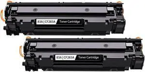 2 Pack New Toner Cartridge For HP 83A CF283A Compatible with HP LaserJet Pro MFP125 125a 25nw 127fn 127fs 127fw 201dw 201n 225dn 225dw