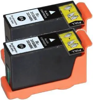 2 Pack Black Ink Cartridge For Dell Series 31 32 33 34 Compatible with Dell V525w V725w