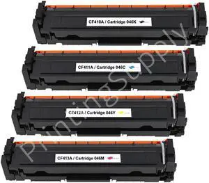 4 Pack New Black Cyan Magenta Yellow Toner Cartridge For HP 410A CF410A CF411A CF412A CF413A Compatible with HP Color LaserJet Pro M452dn 452dw 452nw 377dw 477fdn 477fdw 477fnw