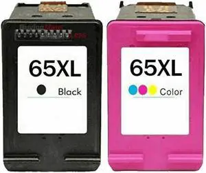 2 Pack High-Yield Black Tri-Color Ink Cartridges For HP 65XL 65 Compatible For Use With HP DeskJet 2620 2621 2622 2624 2630 2632 2633 2652 2655 3720 3721 Evry 5010 5020 5030 5032 5034 5052 5055 More