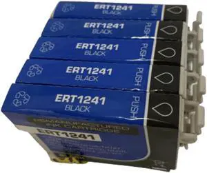 5 Pack Black Ink Cartridge For Epson 124 1241 Compatible with Epson Stylus NX125 127 130 230 330 420 430 WorkForce 320 323 325 435