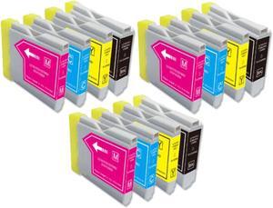 12 Pack Black Cyan Magenta Yellow Ink Cartridge For Brother LC51 LC-51 Compatible with Brother DCP 130C 330C 350C 540CN 560CN Intellifax 1360 1860C 1960C 2480C 2580C MFC 230C 240C 3360C 440CN Series