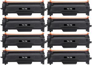 8 Pack New High-Yield Toner Cartridge For Brother TN760 TN730 Compatible with Brother MFC-L2690DW 2710DN 2710DW 2712D 2713DW 2715DW 2717DW 2730DW 2750DW L2759DW DCP-L2510D 2512D 2530DW More