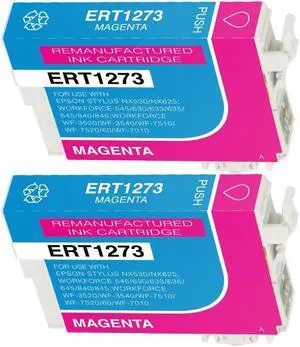 2 Pack Extra High-Yield Magenta Ink Cartridge For Epson 127 T1273 Compatible with Epson WorkForce 545 630 633 635 645 840 845 3520 3540 60 7010 7510 7520 Stylus NX530 625