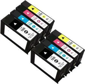 8 Pack High-Yield Black Cyan Magenta Yellow Ink Cartridge For Lexmark 100XL Compatible with Lexmark Pro205 705 805 901 905 Impact S301 S305 S405 S505 S605 Genesis S816 S815