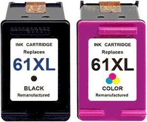 2 Pack HighYield Black  TriColor Ink Cartridges For HP 61XL CH563WN 61XL CH564WN Compatible With HP DeskJet 1056 1510 1512 2050 2510 2512 2514 2540 2542 2544 2646 2547 OfficeJet 2620 2621 More